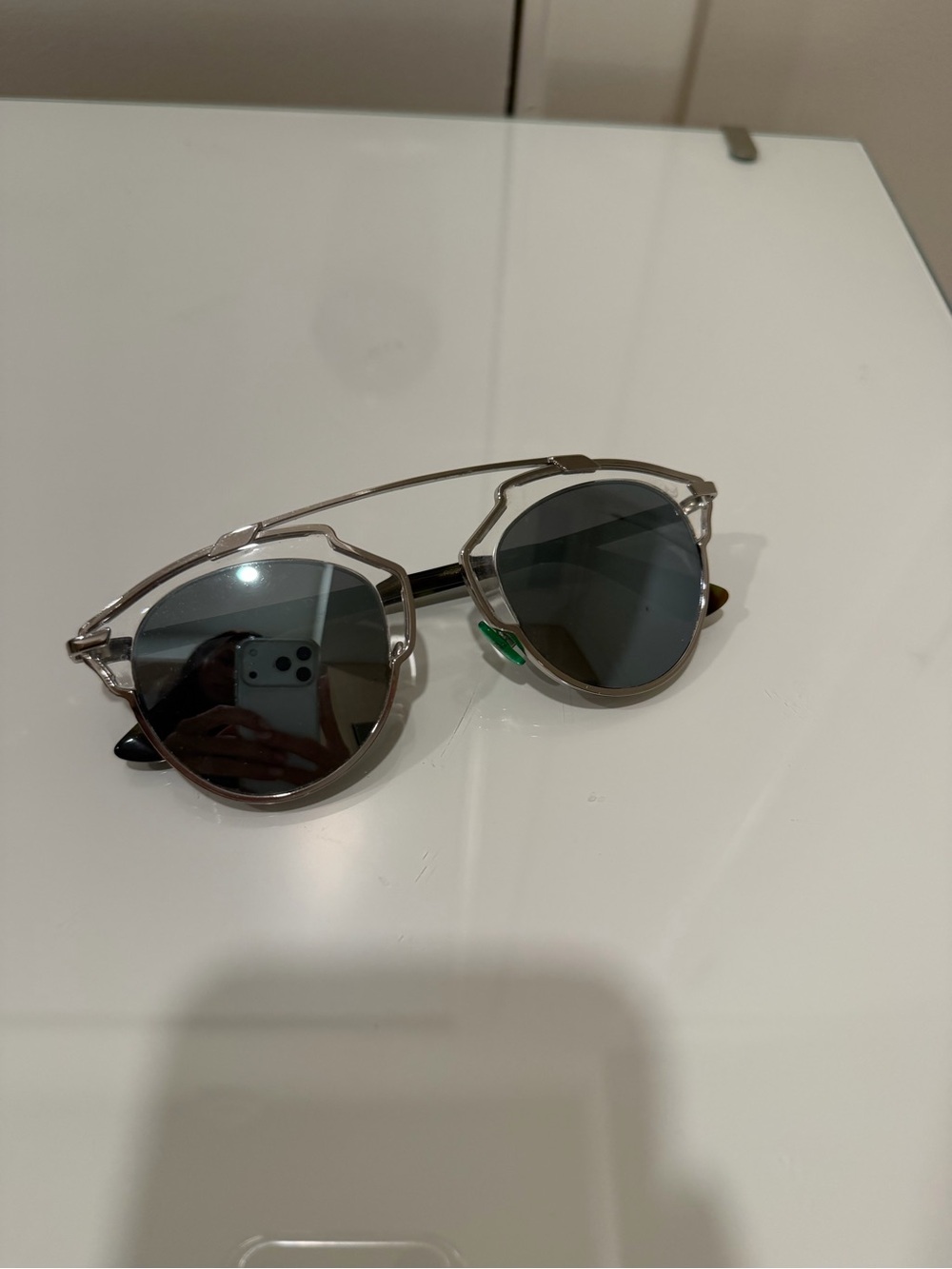 Silver Metal Frame Sunglasses with Dark Lenses - Women Accessories
